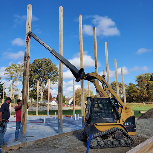 skid steer on construction site. 